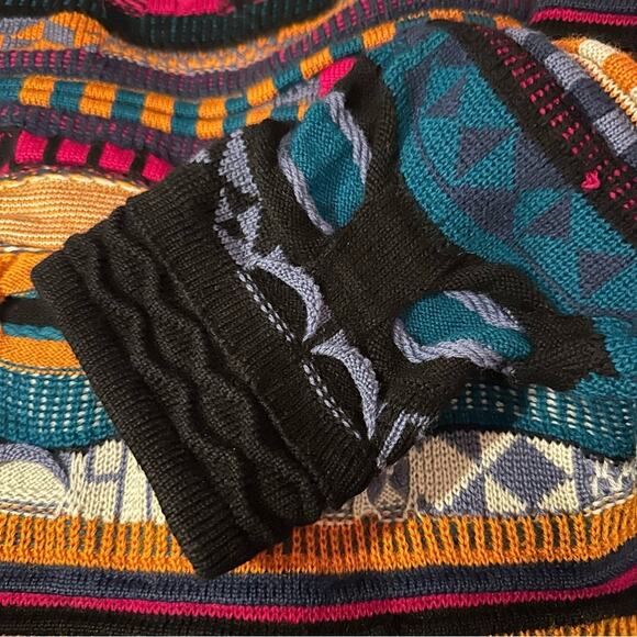 Vintage COOGI Australia Cardigan Sweater VTG Knit 100% Pure Wool Funky Unique XL - Picture 15 of 16